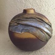 Iparművész kerámia gömb váza - art design ceramic vase