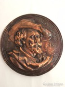 Rubensről készült réz relief