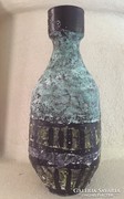 Gorka Lívia jelzett nagy váza - big blue ceramic vase signed