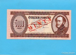 Hajtatlan  !!!! Unc !!!!  MINTA 5000 Forint 1992 J