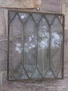 Ólomüveg ablak-falikép réz keretben antik db