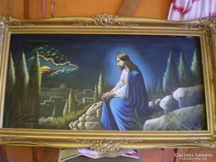 Jesus under olive trees in a huge big frame
