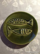 Halas, zöld kerámia falitál - green ceramic bowl to the wall NHC