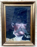 Scheiber H. Jelzéssel - Parasztportré art deco festmény