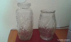 Üveg váza - vastag falú 2db