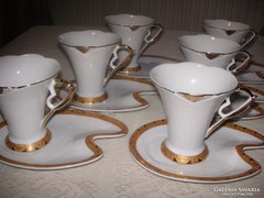 Capuccínós szett , cseh , használva még nem volt , nagyon elegáns készlet  DR: jelzéssel !!