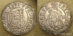 I Ferdinánd dénár 1531 KB   ezüst Ag