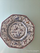 Régi kézzel festett portugál porcelán dísz tányér 