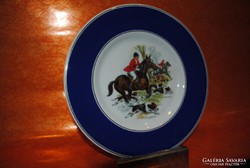 Hollóház porcelain fox hunter plate