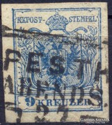 1850. kézi papír III,PESTH Abends kalapács bélyegzés