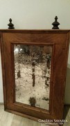 Nagyon régi, szép tükör diófa berakással eredeti állapotban