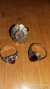 Ezüst gyűrűk gránát ametiszt rózsakvarc 