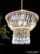 Art  Deco üvegpálcás  kristálycsillár,  függőlámpa