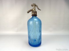 0G843 Régi kék szódásüveg PARÁD 1936