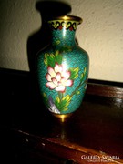 Cloissoné zománc 11 cm (Rekesz zománc) váza 