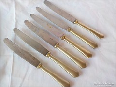6 darab régi alpakka kés  