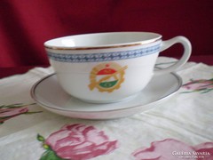 Régi címeres Hollóházi kávés csésze kis tányérral