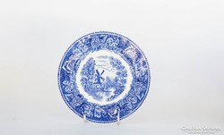 Csodaszép arabia tányér kék village mintával