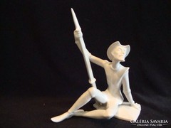 Drasche (Veress) Don Quijote porcelán szobor