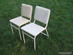 2db Fehér Csővázas bauhaus vas szék kisszék Akció