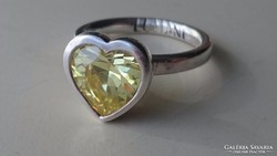 Ezüst LUMANI sterling silver ezüst gyűrű zöld cirkonkővel 