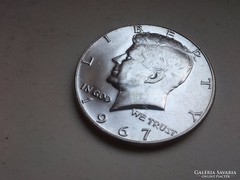 1967 ezüst fél dollár,verdefényes gyönyörű állapotban