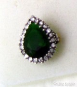 Különleges Hürrem török ezüst gyűrű smaragd