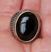 Különleges török tradicionális talizmán gyűrű ónix