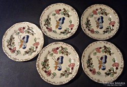 Zsolnay Pillangós mini tányér / poháralátét, 5 db