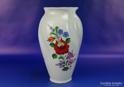 0H760 Kalocsai népi motívumos porcelán váza