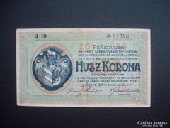 Szeged 20 korona pénztárjegy 1918 R !!!