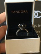 PANDORA eredeti ezüst onix rózsa köves gyűrű 16,5mm