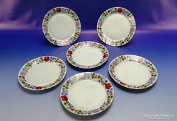 0H803 Kalocsai porcelán tányér készlet 6 darab