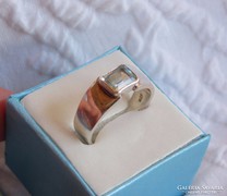 Gyönyörű szoliter ezüst gyűrű - 15,3 gr 