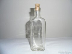 Antik lapos üvegpalack - pincetok üveg palack - 2 dl