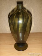 Dekoratív antik füst színű üveg váza (fp)
