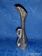 Régi, ezüstözött fém, hattyú alakos váza (14/d)