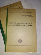 1941 M.7,62 mm-es géppisztoly c. könyv 1954.