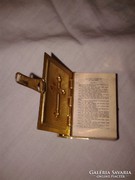 Mini Biblia, ritka, fém borítós miniatűr angol nyelvű könyv