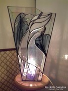 Tiffany  designe lámpa szecessziós virág mintával, állólámpa 41 cm fényerő szabályozóval