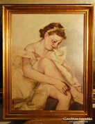 Fried Pál festménye - Balerína - olajfestmény