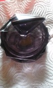 Old dark purple glass container with lid