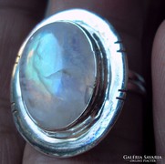 925 ezüst gyűrű, 17,3/54,3 mm szivárványos holdkő
