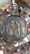 Antik keresztelö szent ezüst medál 120 éves