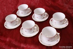 6 személyes Zsolnay teás csésze és alátét tányér - ÚJ !!!