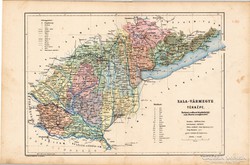 Zala vármegye térkép 1905, eredeti