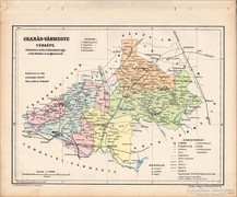 Csanád vármegye térkép 1905, eredeti