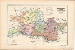 Arad vármegye térkép 1905, eredeti
