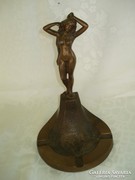 Bronz hamutartó női akt szoborral