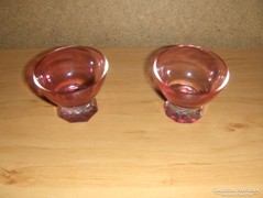 Rózsaszín üveg likőrös pohár párban (0-1)